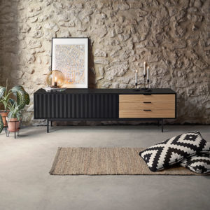 MEUBLE TV 2 PORTES 3 TIROIRS TEULAT SIERRA