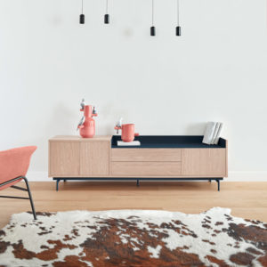 MEUBLE TV 3 PORTES 2 TIROIRS TEULAT VALLEY