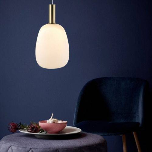 Suspension ALTON (D23) en Métal Effet Laiton et Verre Blanc Suspension ALTON (D23) en Métal Effet Laiton et Verre Blanc