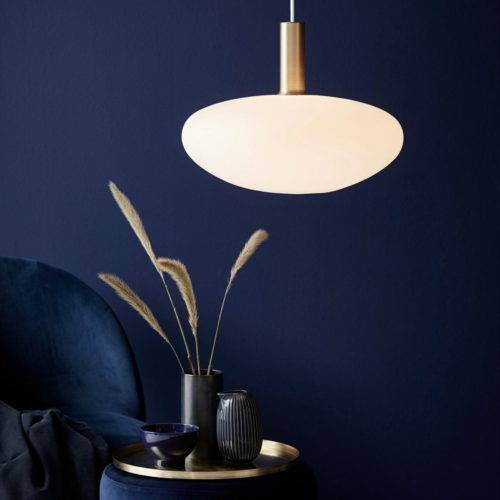 Suspension ALTON (D35) en Métal Effet Laiton et Verre Blanc Suspension ALTON (D35) en Métal Effet Laiton et Verre Blanc