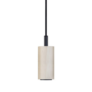 Pendel DAI en Textile Blanc et Bois Naturel Clair (E27 – 40W) Pendel DAI en Textile Blanc et Bois Naturel Clair (E27 – 40W)