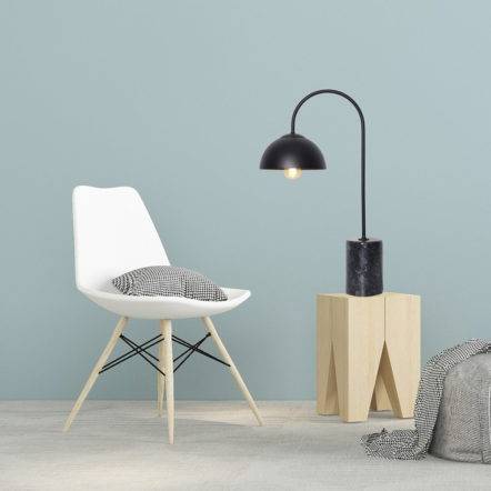 Lampe à Poser MARBLE en Métal Noir et Marbre