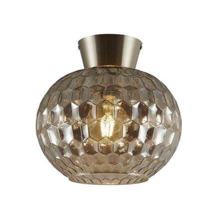 Plafonnier MOOVE en Verre Fumé Noir et Métal Nickel Satiné