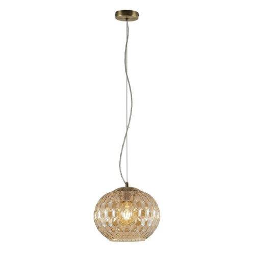 Suspension MOOVE en Verre Ambré et Métal Laiton Antique Suspension MOOVE en Verre Ambré et Métal Laiton Antique