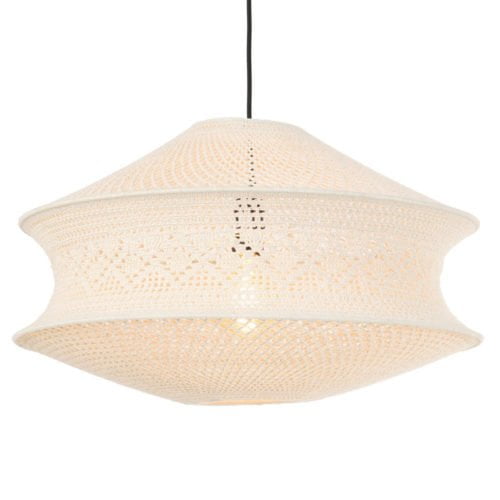 Suspension Non Électrifiée TARIDA (H37cm) en Corde Blanc Cassé Suspension Non Électrifiée TARIDA (H37cm) en Corde Blanc Cassé