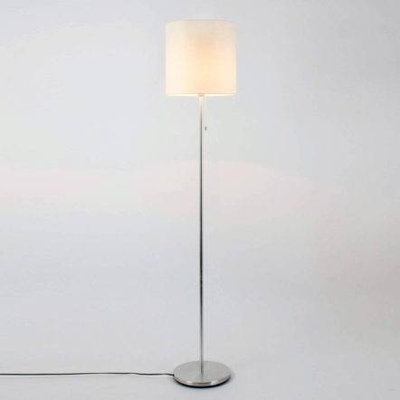 Lampadaire SENDO Argenté et Blanc en Métal et Tissu