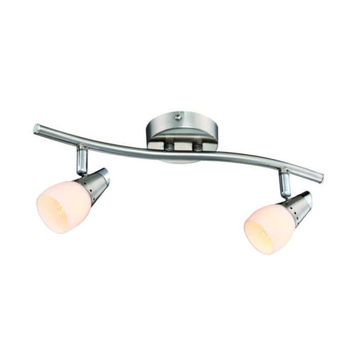 Réglette 2 Spots Orientables CHLOÉ Argentée en Métal Réglette 2 Spots Orientables CHLOÉ Argentée en Métal