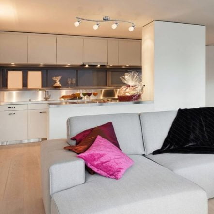 Réglette 4 Spots Orientables CHLOÉ Argentée en Métal