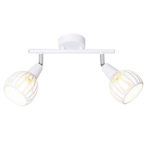 Réglette Spots Modernes Orientables FLOW (x2) en Métal Blanc Réglette Spots Modernes Orientables FLOW (x2) en Métal Blanc