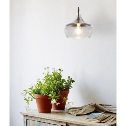 Suspension CROWN en Métal Couleur Nickel Satiné Suspension CROWN en Métal Couleur Nickel Satiné