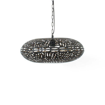 Suspension ABOU Noir Intérieur Doré en Métal