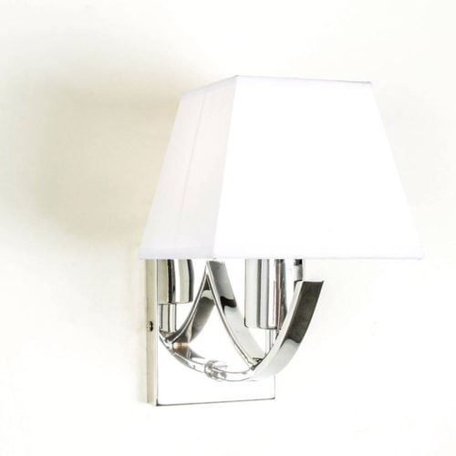 Applique Déco MELIMELO Argentée en Métal et Abat-Jour Blanc en Organdi Applique Déco MELIMELO Argentée en Métal et Abat-Jour Blanc en Organdi