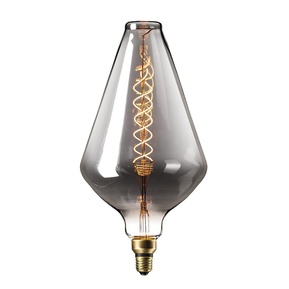 Ampoule déco filament LED XXL dimmable E27 ORGANIC en verre fumé noir  Ø16.5cm