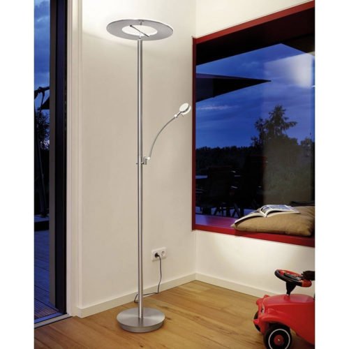 Lampadaire Liseuse LED Dimmable RING Argenté en Métal Lampadaire Liseuse LED Dimmable RING Argenté en Métal