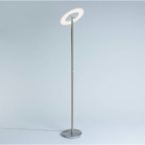 Lampadaire Design LED Dimmable Ring en Nickel Satiné
