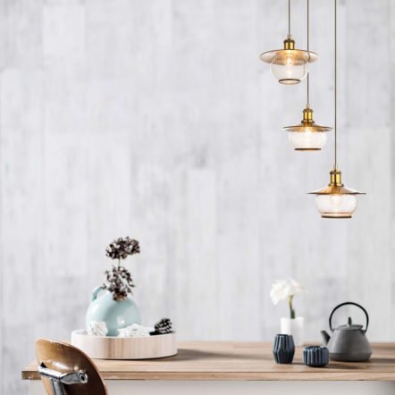 Suspension Industrielle Multiple ELOA Cuivrée en Métal et Verre