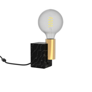 Pied de Lampe NERVE en Marbre Noir et Métal Laiton Pied de Lampe NERVE en Marbre Noir et Métal Laiton