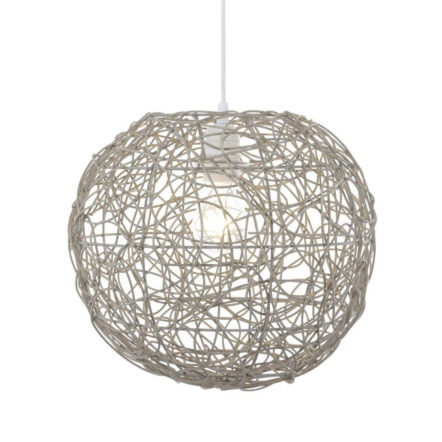 Suspension MURIA Grise en Rotin