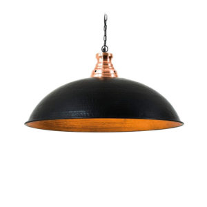 Suspension Industrielle VASSILI Noir Intérieur Cuivré en Métal Suspension Industrielle VASSILI Noir Intérieur Cuivré en Métal