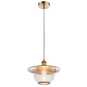 Suspension Verre ELOA Cuivrée et Transparente en Métal et Verre