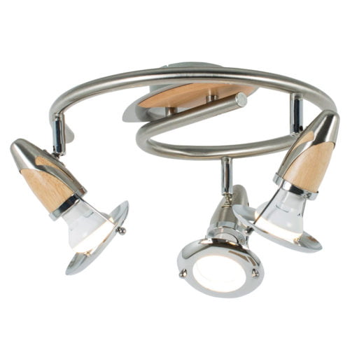 Spot 3 Lampes Nickel+Bois Spot 3 Lampes Nickel+Bois