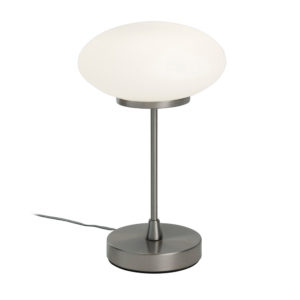 Lampe à Variateur Tactile LED JAP Blanche en Nickel Satiné Lampe à Variateur Tactile LED JAP Blanche en Nickel Satiné