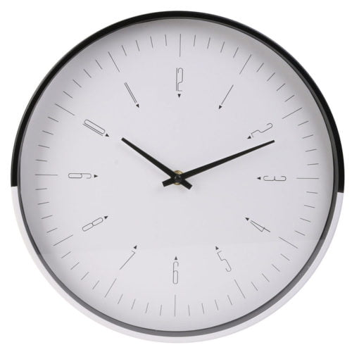 Horloge Murale Bicolore Noir et Blanc M12 Horloge Murale Bicolore Noir et Blanc M12