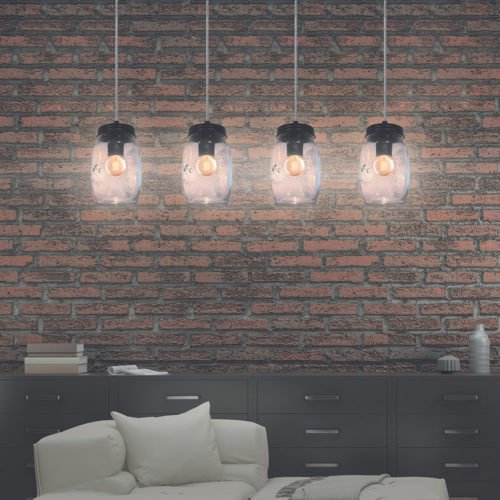 Suspension Mason Jar X4 Câble Textile M2 Suspension Mason Jar X4 Câble Textile M2