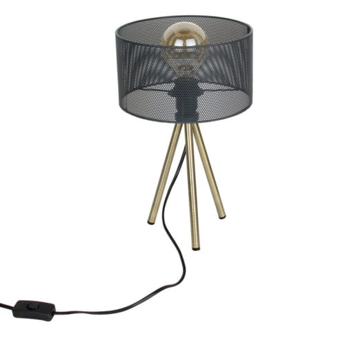 Lampe à Poser Trépied Gris Perforé M4 Lampe à Poser Trépied Gris Perforé M4
