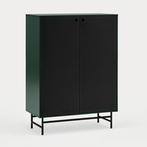 MEUBLE AUX. PUNTO 2P/4TIROIRS INTERNES NOIR/VERT