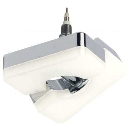 Diffuseur orientable LED carré REMIXLED (9cm)argenté/blanc en métal/PVC