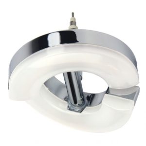 Diffuseur orientable LED rond REMIXLED argenté/blanc en métal/PVC Diffuseur orientable LED rond REMIXLED argenté/blanc en métal/PVC