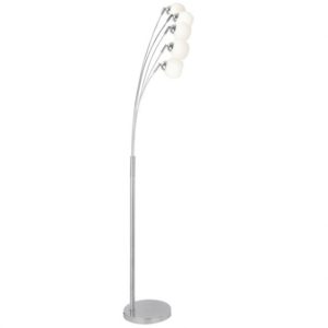 Lampadaire orientable OSLO argenté et blanc et métal et verre Lampadaire orientable OSLO argenté et blanc et métal et verre