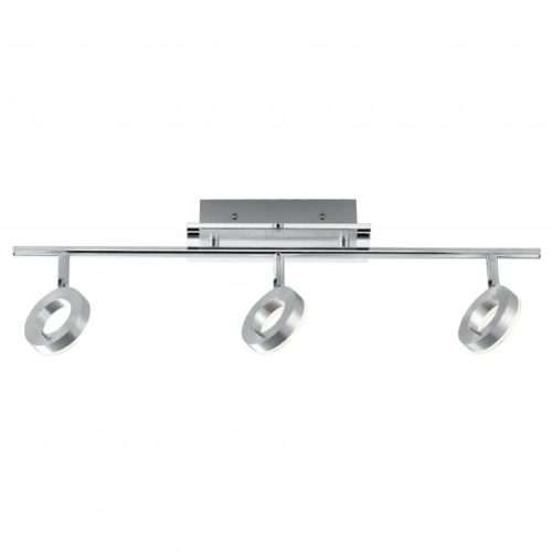 Réglette 3 spots orientables LED SDB FLOSS argentée en aluminium Réglette 3 spots orientables LED SDB FLOSS argentée en aluminium
