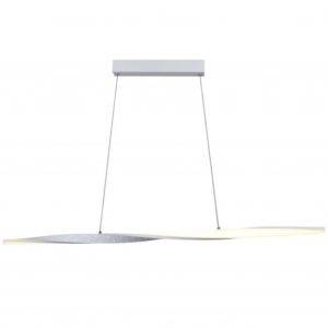 Suspension barre LED FLUID en métal blanc