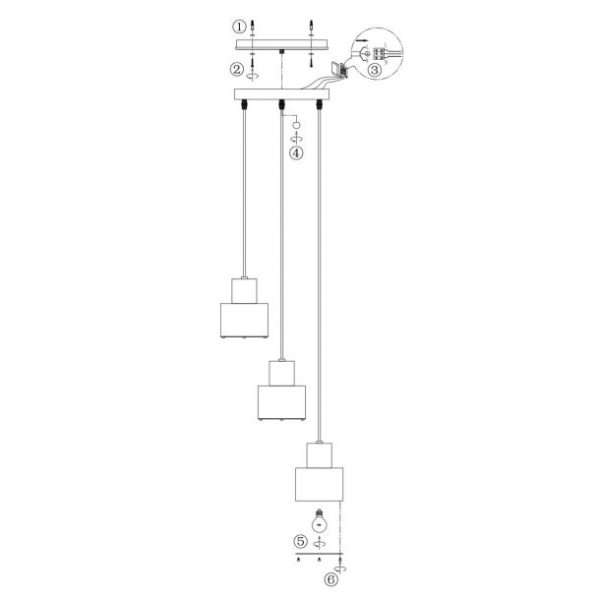 Suspension cascade LANCA en métal couleur laiton antique – Image 6