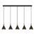 Suspension design COCKTAIL (5x40W) en métal noir et bois