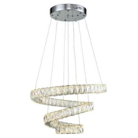 Suspension design LED CIRCUS argentée en métal