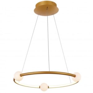 Suspension LED ARTY en aluminium rose gold et verre opale blanc Suspension LED ARTY en aluminium rose gold et verre opale blanc