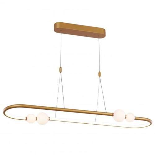 Suspension LED ARTY en aluminium rose gold et verre opale blanc Suspension LED ARTY en aluminium rose gold et verre opale blanc
