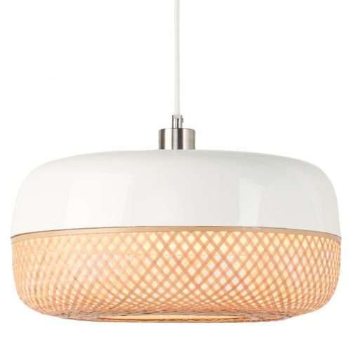 Suspension MEKONG en bambou blanc et naturel Suspension MEKONG en bambou blanc et naturel