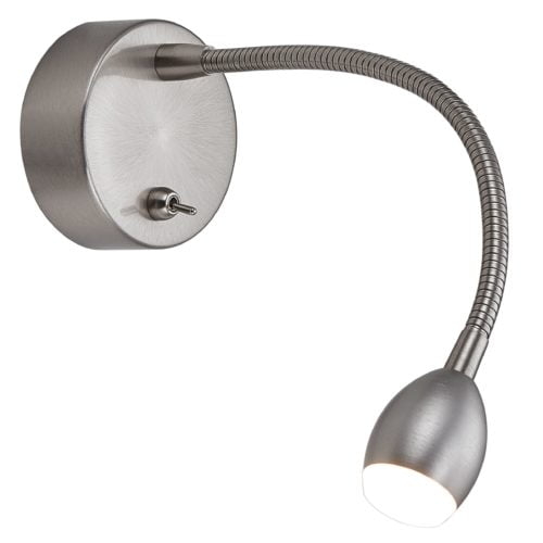 Applique murale LED liseuse SNAKY argentée en métal Applique murale LED liseuse SNAKY argentée en métal