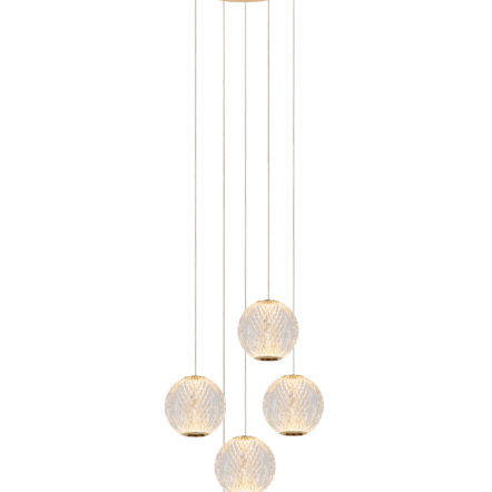 Suspension Lucide dim Cintra 5x4.7w (2700k) 32cm,transparent