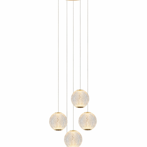 Suspension Lucide dim Cintra 5×4.7w (2700k) 32cm,transparent