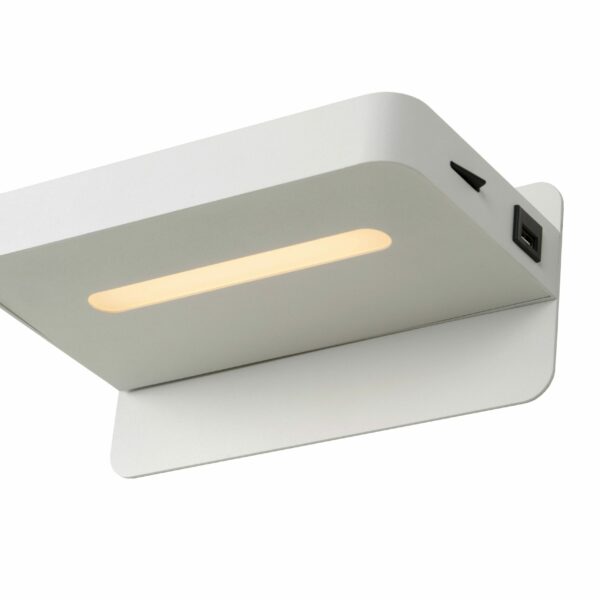 Applique led Lucide murale + USB Atkin 5w (2700k),blanc