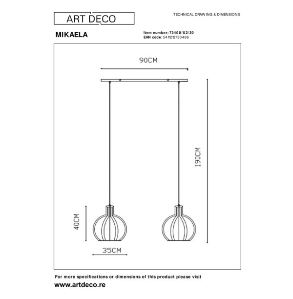 Fiche technique Suspension luminaire design noir