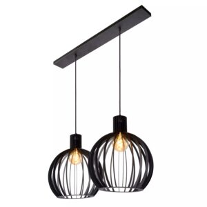 Suspension barre Lucide Mikaela 2xE27 90cm,noir Suspension barre Lucide Mikaela 2xE27 90cm,noir