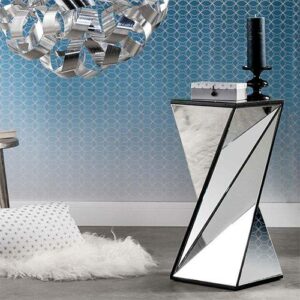 Console TORSADE transparente en miroir et MDF Console TORSADE transparente en miroir et MDF