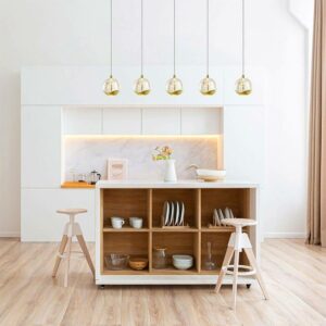 Suspension barre LED SPARK en métal doré et verre Suspension barre LED SPARK en métal doré et verre