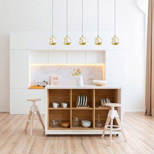 Suspension barre LED SPARK en métal doré et verre Suspension barre LED SPARK en métal doré et verre